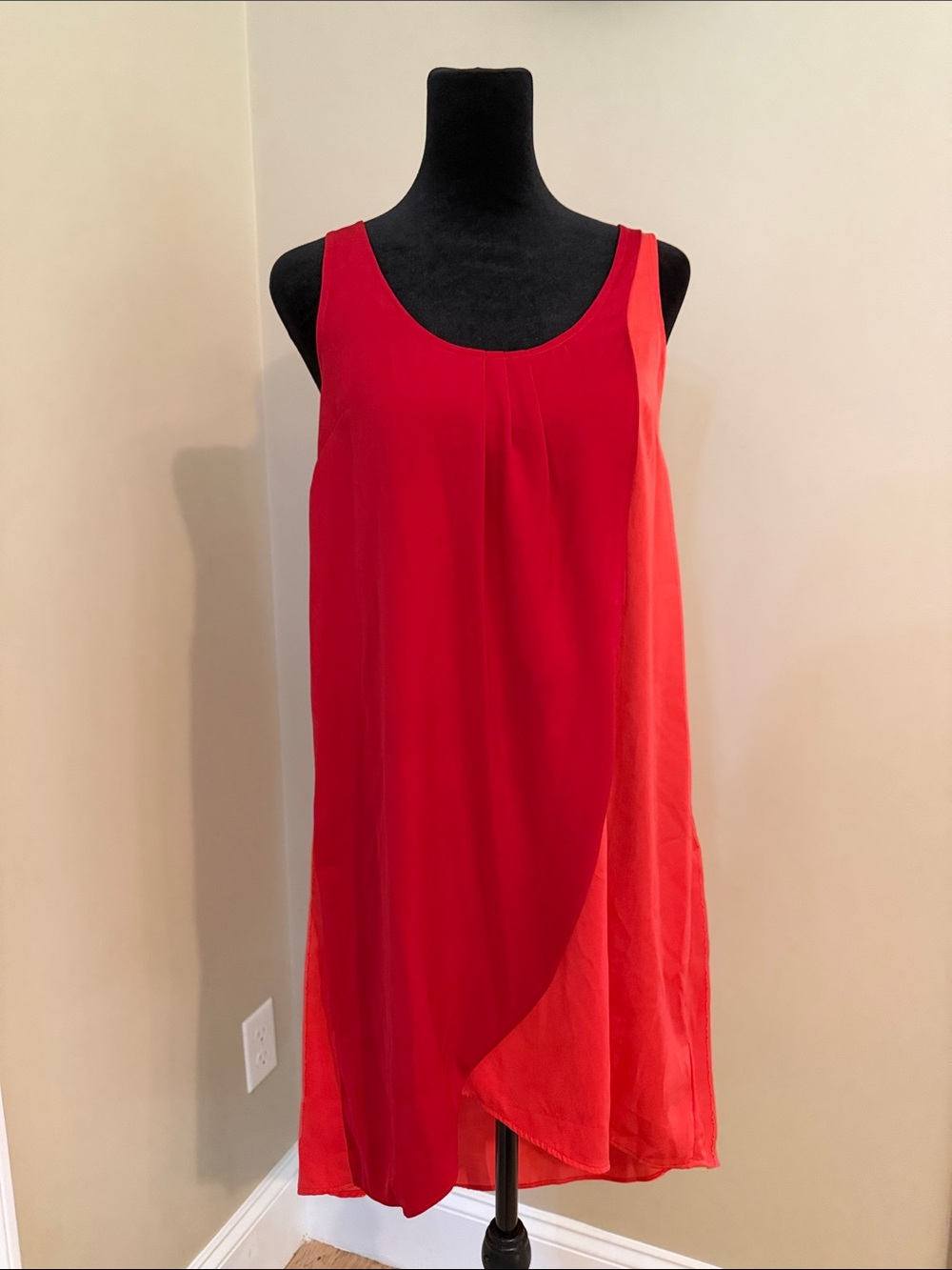silence + noise Two-Tone Red Sleeveless Mini Dress